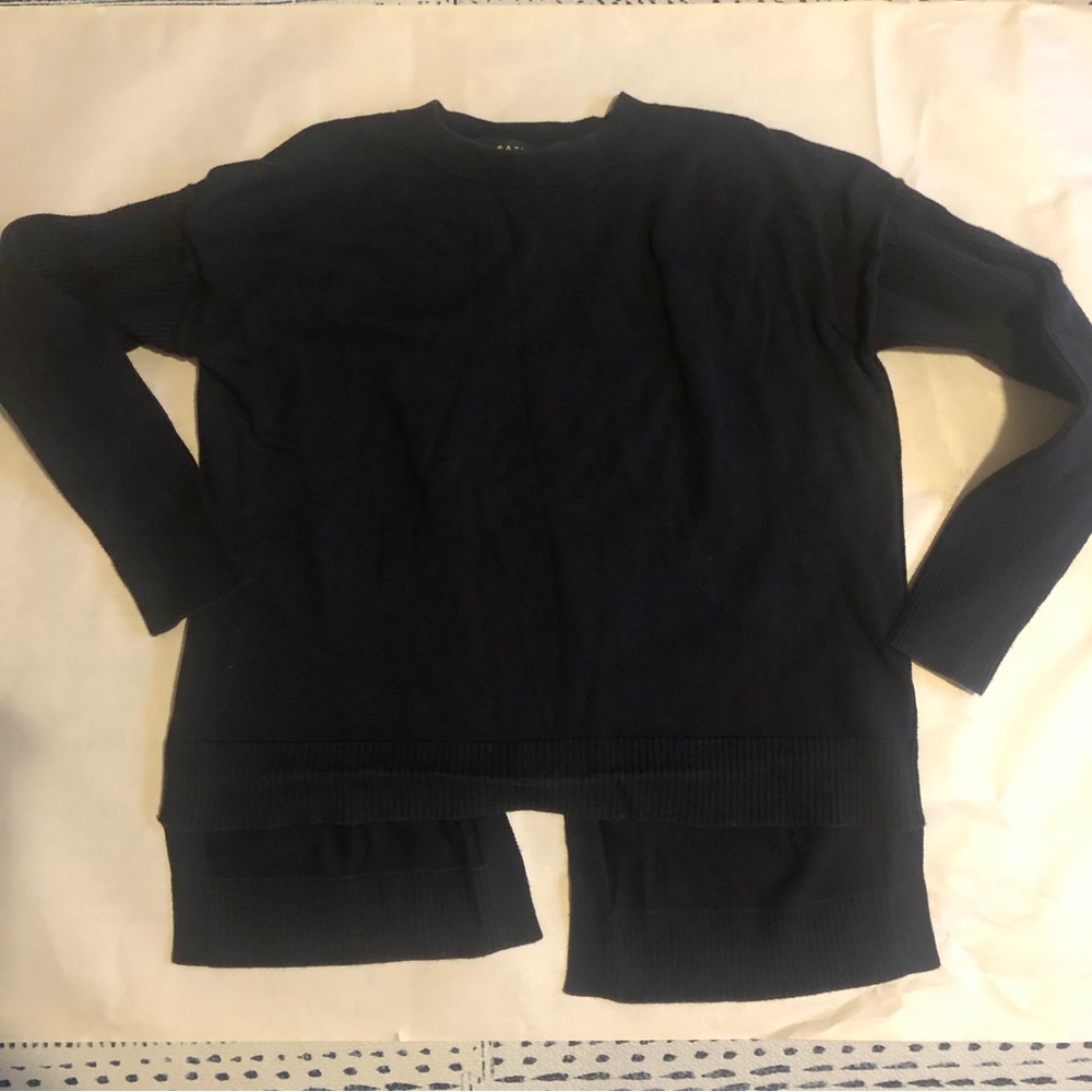 ❤️Athleta Black Open Back Ribbed Sleeve Sweater Size XXS